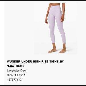 Lavender Lululemon Wunder Under